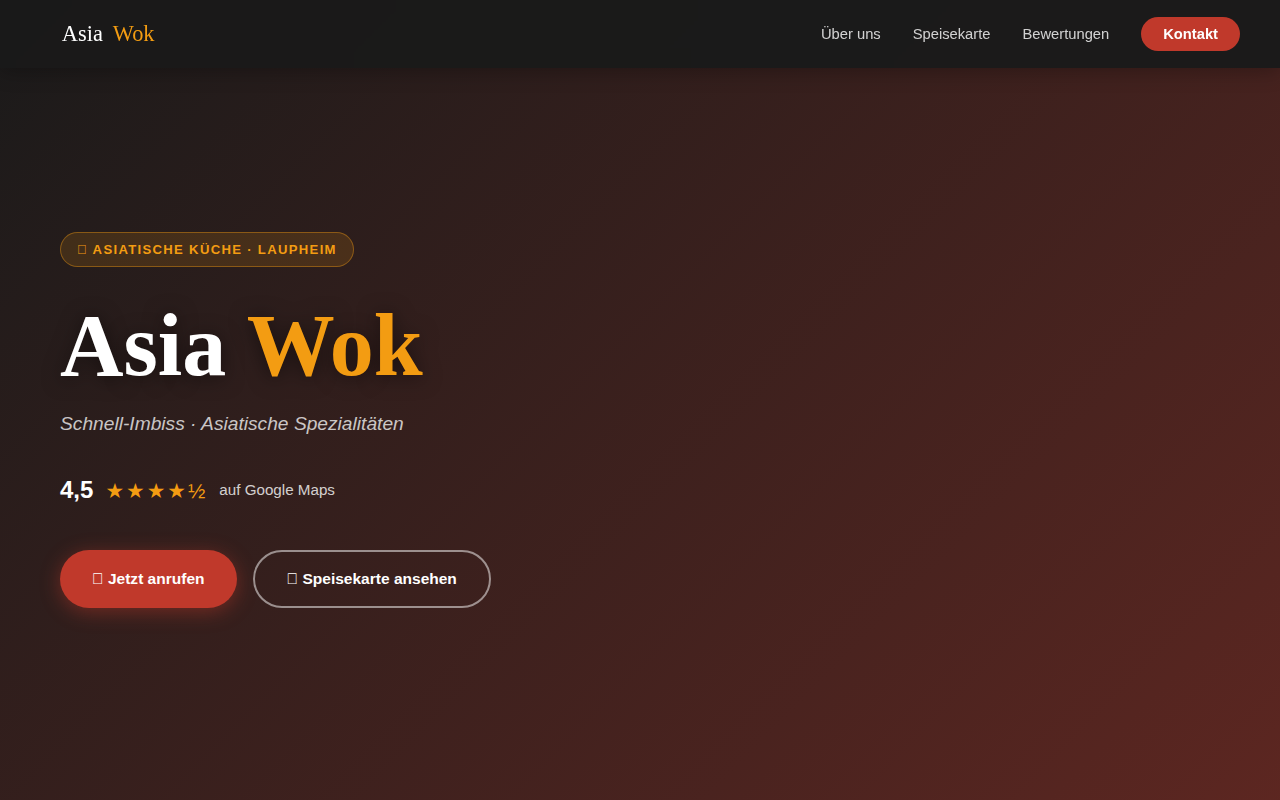 Website-Beispiel für Asia Wok