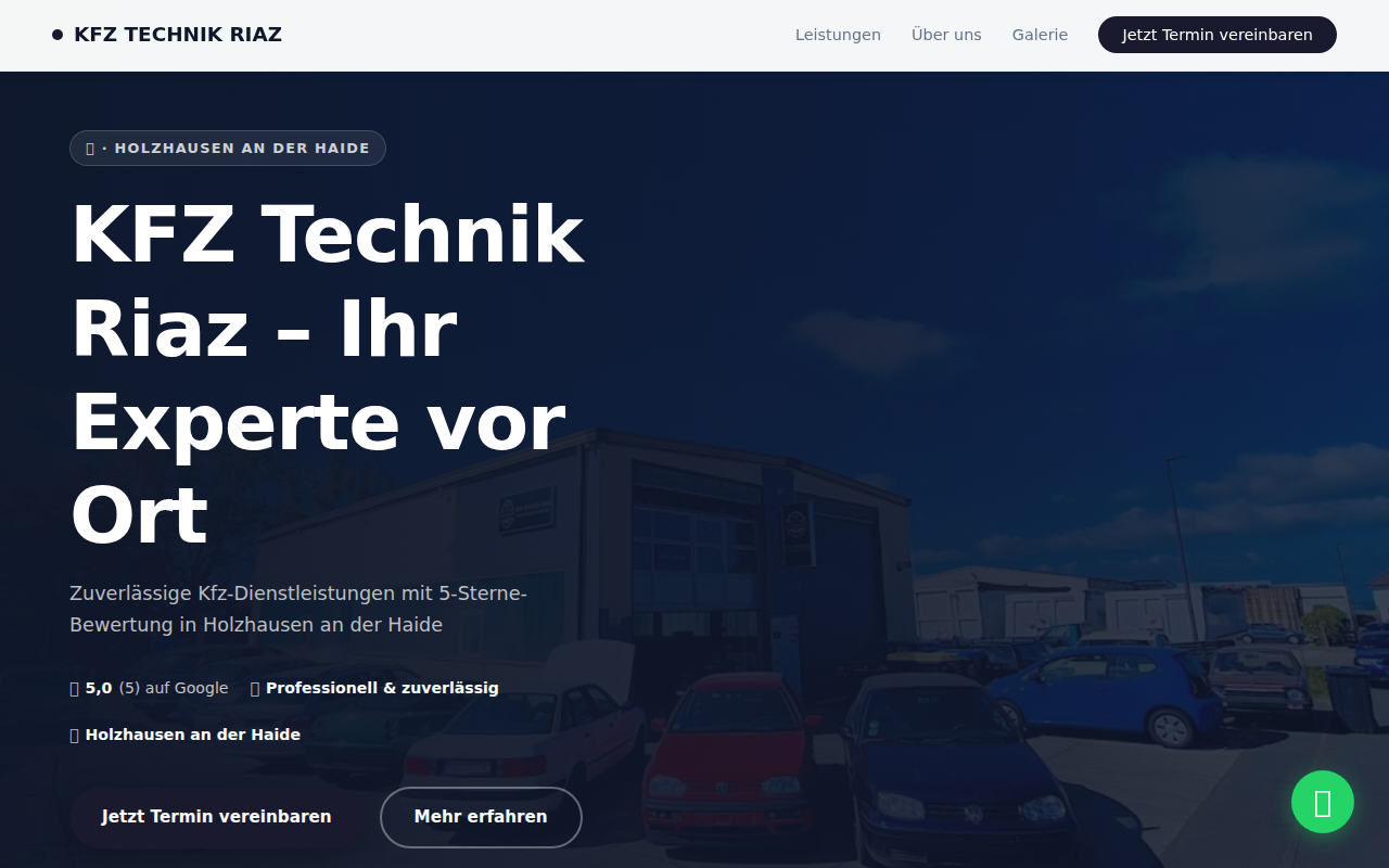 Website-Beispiel für KFZ-Technik Riaz