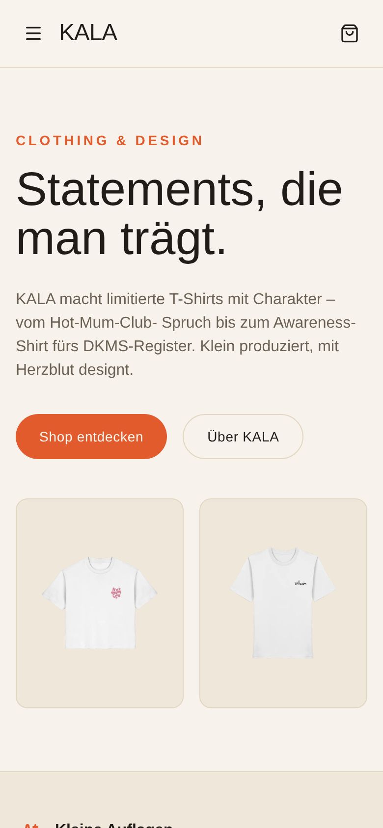 KALA-Shop auf dem Handy